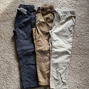 Cat & Jack Kids Elastic Waist Pants - Black, Brown, Tan